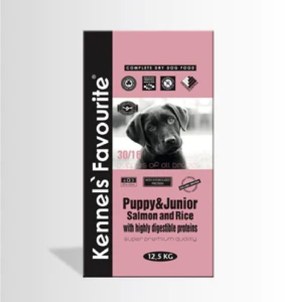 Kennels' Favourite® Puppy&Junior Salmon and Rice 12,5 KG