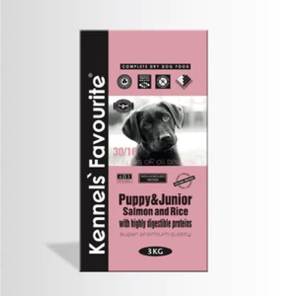 Kennels' Favourite® Puppy&Junior Salmon and Rice 3 KG