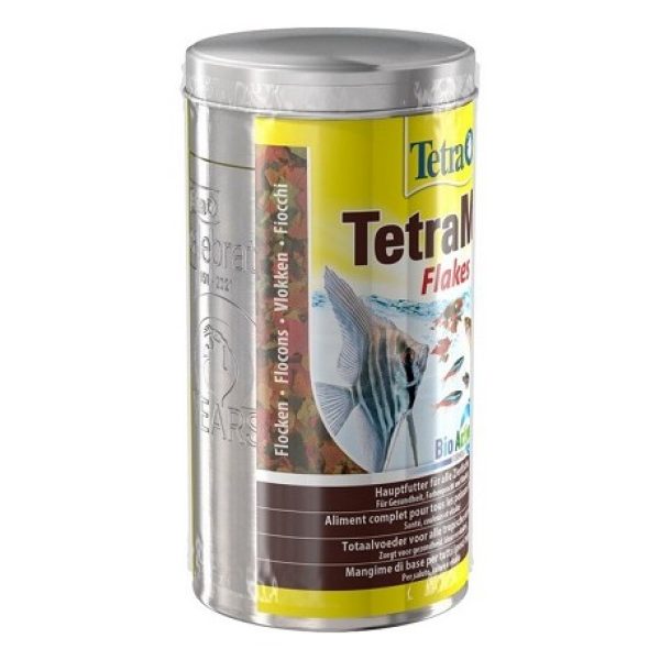 TetraMin Flakes 100 gr/ 500 ml in speciale bewaarblik hoofdvoer voor alle vissen geschikt